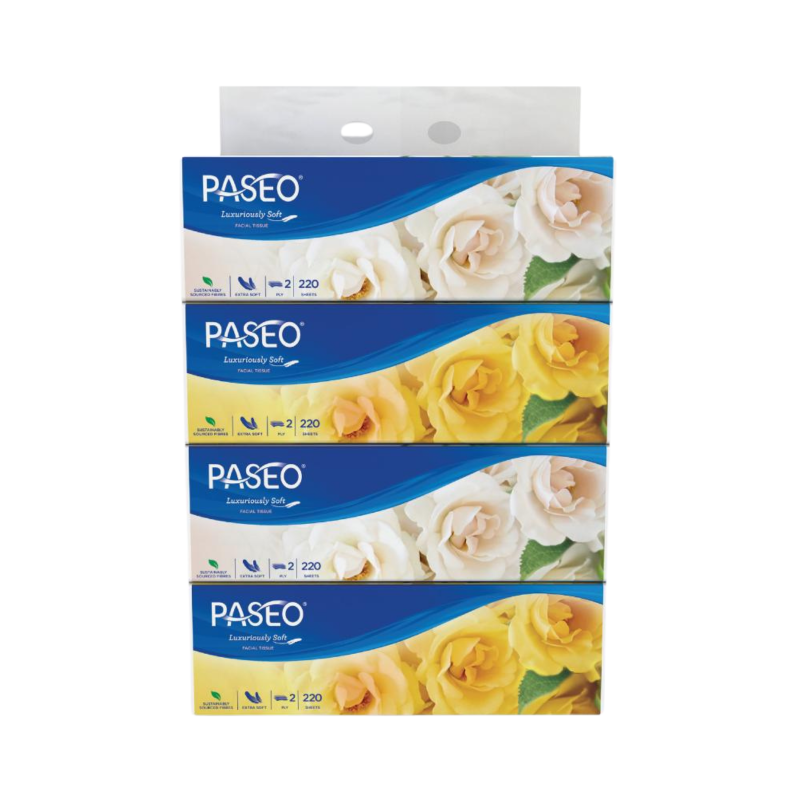 Paseo Softpack 2ply 220 sheets 4 Packs