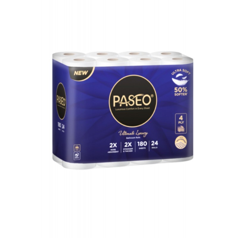 Paseo Toilet Roll 4Ply (Luxury) 180S - 24 rolls