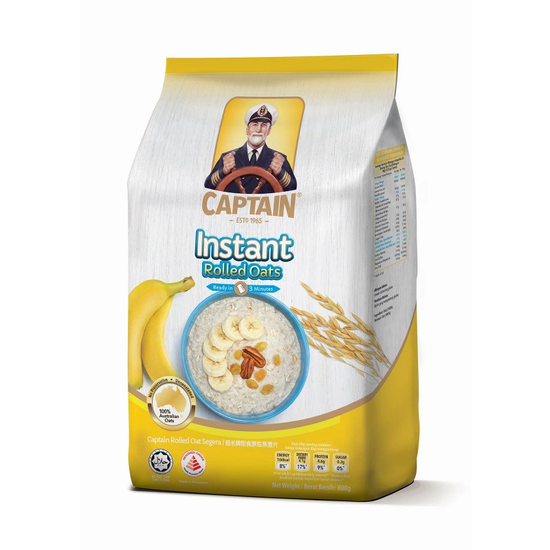 Captain Oats Instant Rolled Oats 800g